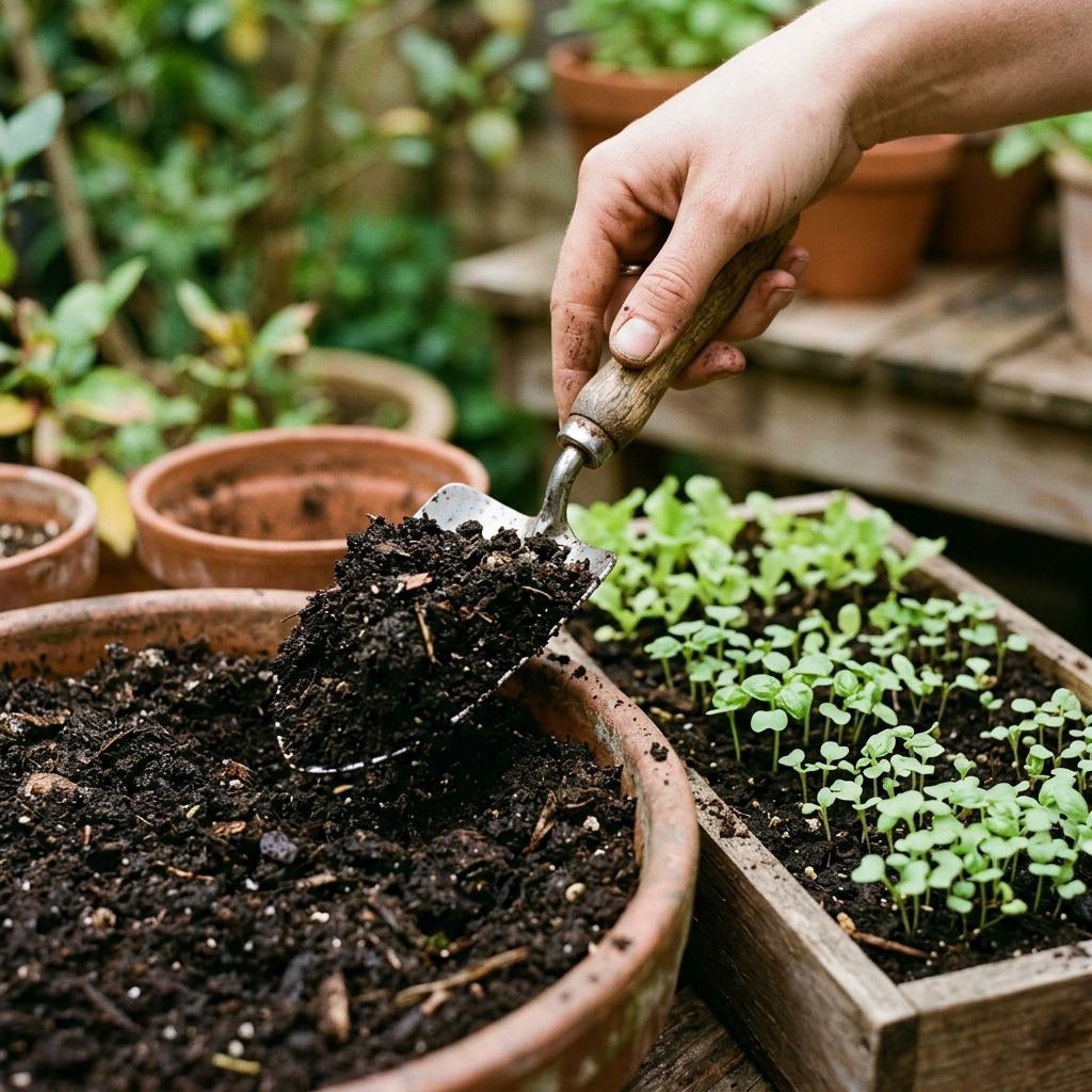 Rich potting soil